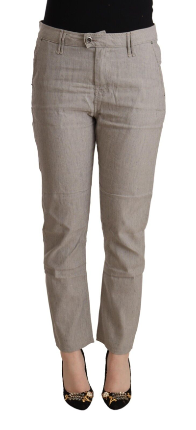 Shop Cycle Light Gray Linen Blend Mid Waist Tapered Pants