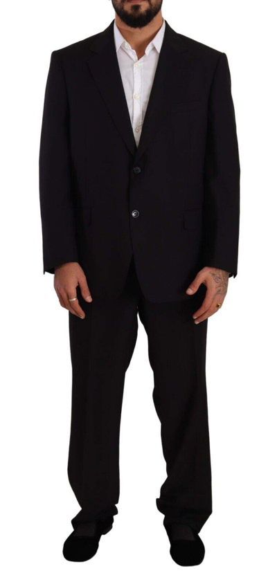 Domenico Tagliente Doico Tagliente Black Polyester Single Breasted Formal Suit In Black