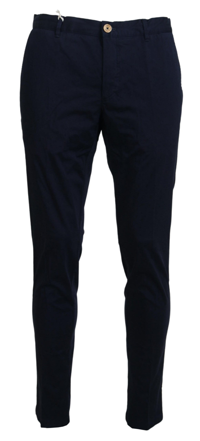 Shop Domenico Tagliente Doico Tagliente Dark Blue Cotton Skinny  Pants