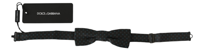 Shop Dolce & Gabbana Gray Pattern Silk Adjustable Neck Papillon Bow Tie