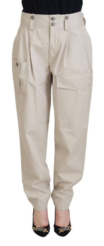 Dolce & Gabbana Elegant Beige Cotton Trousers In Beige