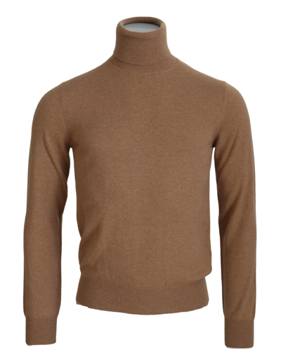 Shop Dolce & Gabbana Beige Cashmere Turtleneck Pullover Sweater