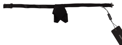 Shop Dolce & Gabbana Black 100% Silk Adjustable Neck Papillon Bow Tie