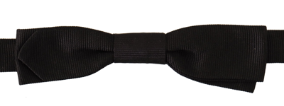 Shop Dolce & Gabbana Black 100% Silk Adjustable Neck Papillon  Tie