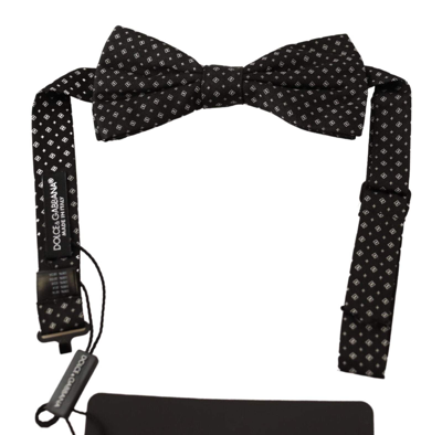 Dolce & Gabbana Black 100% Silk Adjustable Neck Papillon Tie In Black