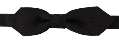 Shop Dolce & Gabbana Black 100% Silk Adjustable Neck Papillon Tie