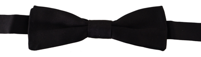 Shop Dolce & Gabbana Black 100% Silk Adjustable Neck Papillon Tie