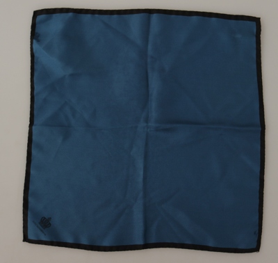 Shop Dolce & Gabbana Black Blue Dg Crown Printed Square Handkerchief Scarf