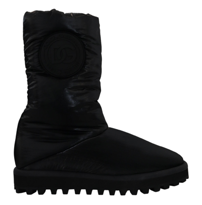 Shop Dolce & Gabbana Black Boots Padded Mid Calf Winter Shoes