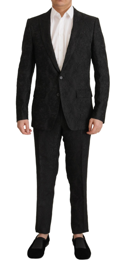 Dolce & Gabbana Black Polyester Formal 2 Piece Martini Suit In Black