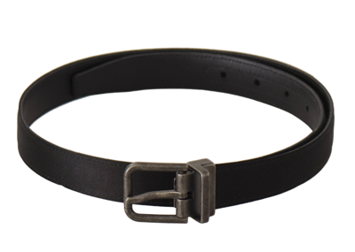 Shop Dolce & Gabbana Black Calfskin Leather Vintage Metal Buckle Belt