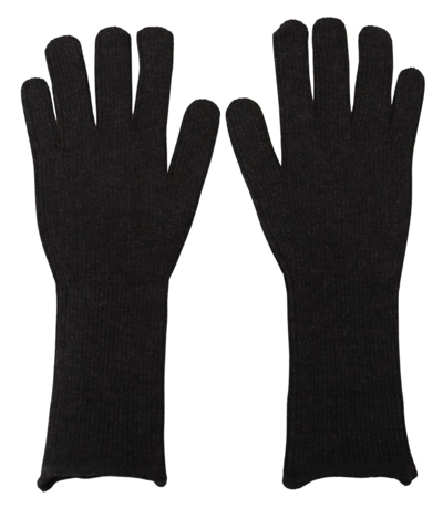 Shop Dolce & Gabbana Black Cashmere Silk Hands Mitten S Gloves