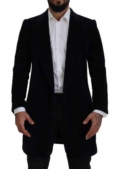 Dolce & Gabbana Black Single Breasted Formal Wool Blazer In Black