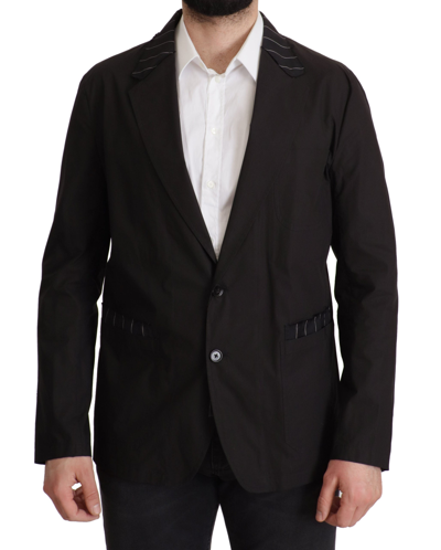 Shop Dolce & Gabbana Black Cotton Single Breasted Blazer Jacket