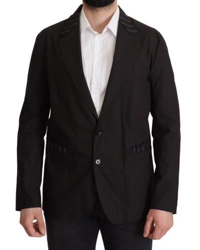 Dolce & Gabbana Black Cotton Single Breasted Blazer Jacket In Black