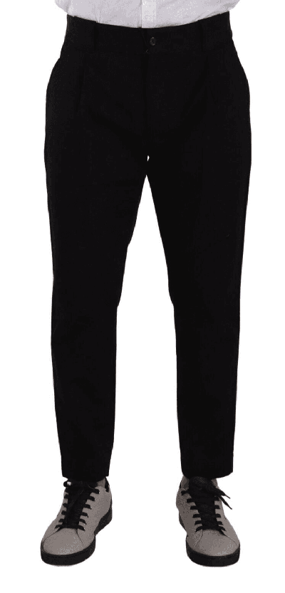 Shop Dolce & Gabbana Black Cotton Stretch Chinos Trouser Jeans