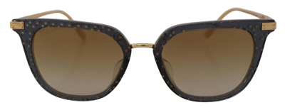 Shop Dolce & Gabbana Black Dotted Acetate Frame Irregular Sunglasses