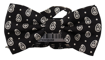 Shop Dolce & Gabbana Black Fantasy Pattern Adjustable Neck Papillon Bow Tie