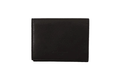 Shop Dolce & Gabbana Black Leather Trifold Purse Multi Kit Belt Strap Wallet