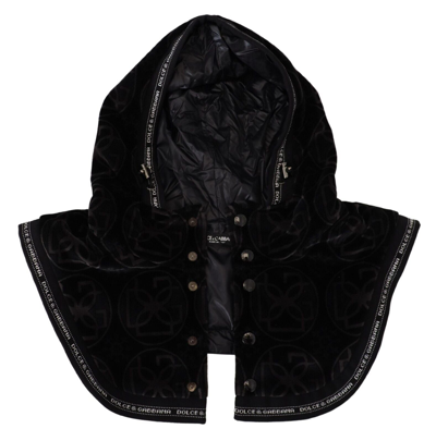 Shop Dolce & Gabbana Black Logo Whole Head Wrap One Size Cotton Hat