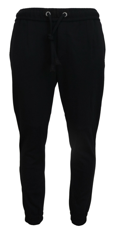 Shop Dolce & Gabbana Black Mens Sport Wool Sweatpants Pants