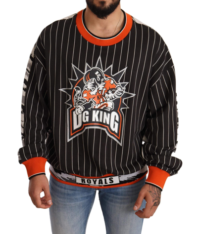 Shop Dolce & Gabbana Black Multicolor Dg King Print Sweater