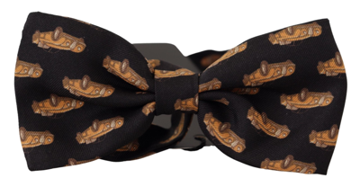 Shop Dolce & Gabbana Black Orange Car Print Adjustable Neck Papillon Bow Tie
