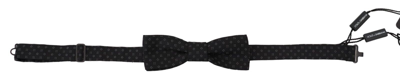 Shop Dolce & Gabbana Black Pattern Silk Adjustable Neck Papillon Bow Tie