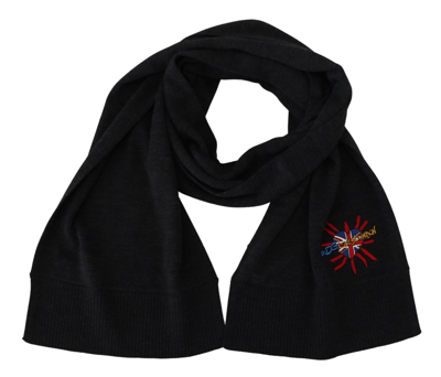 Shop Dolce & Gabbana Black Sacred Heart #dgloveslondon Wrap Scarf