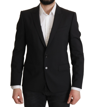 Dolce & Gabbana Black Single Breasted Jacket Martini Blazer In Black