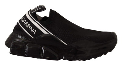 Shop Dolce & Gabbana Black Slip On  Low Top Sorrento Sneakers Shoes