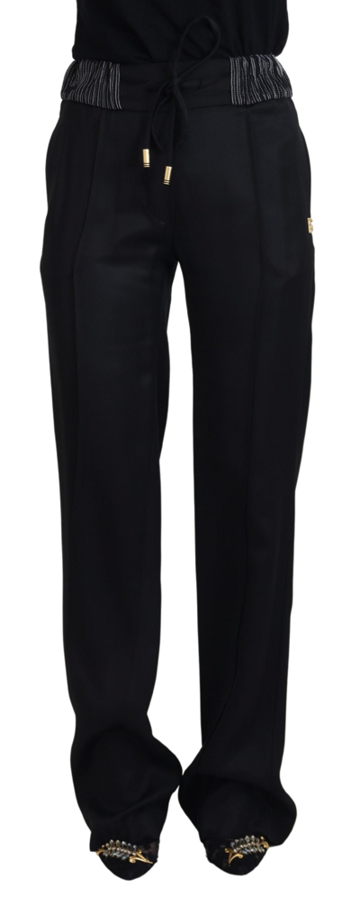 Shop Dolce & Gabbana Black Straight Fit Cotton Pants