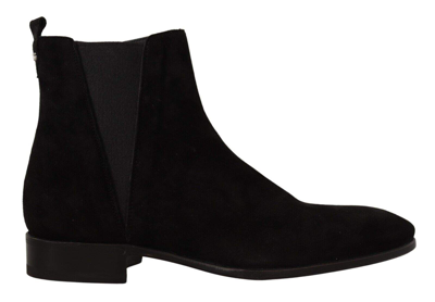 Shop Dolce & Gabbana Black Suede Leather Chelsea  Boots Shoes