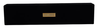 Dolce & Gabbana Black Velvet Logo Plaque Storage Bracelet Jewelry Box In Black