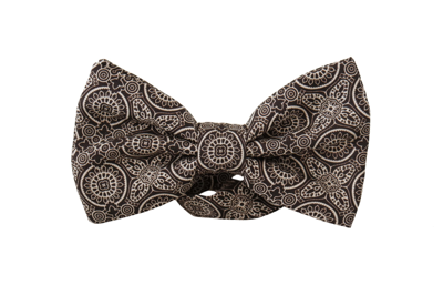 Shop Dolce & Gabbana Black White 100% Silk Adjustable Neck Papillon Tie