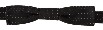 Shop Dolce & Gabbana Black White Polka 100% Silk Neck Papillon Tie