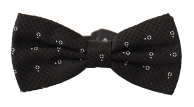 Shop Dolce & Gabbana Black White Polka Dot 100% Silk Neck Papillon Tie