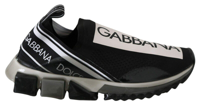 Shop Dolce & Gabbana Black White Sorrento Sport Stretch Sneakers