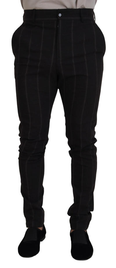Shop Dolce & Gabbana Black Wool Chino Formal  Pants
