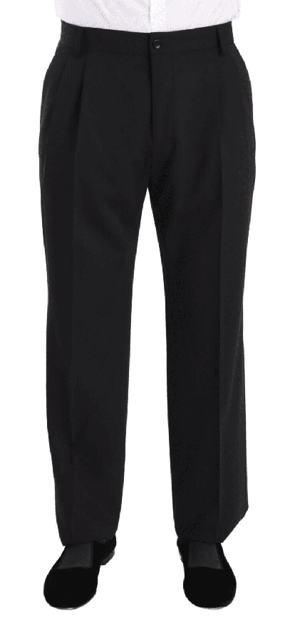 Shop Dolce & Gabbana Black Wool Formal Tuxedo Trouser Dress Pants
