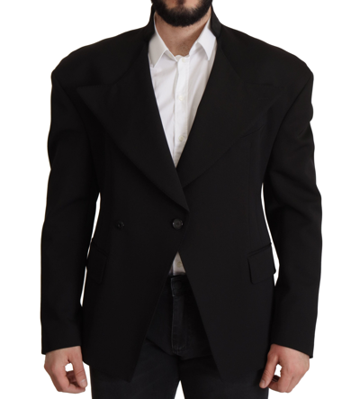 Dolce & Gabbana Striped Single-breasted Blazer In Black