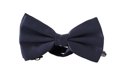 Shop Dolce & Gabbana Blue  100% Silk Adjustable Neck Papillon Tie