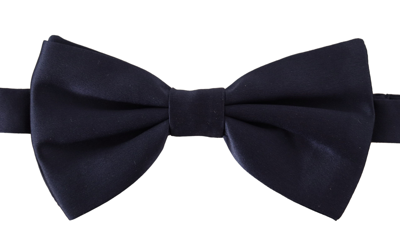 Shop Dolce & Gabbana Blue 100% Silk Adjustable Neck Papillon Tie