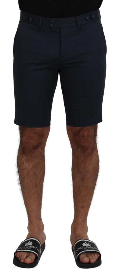 Shop Dolce & Gabbana Blue Bermuda Low Waist  Shorts