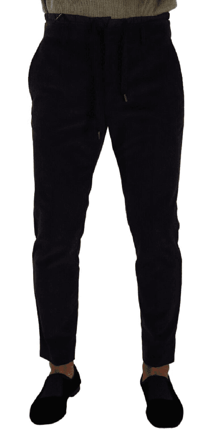 Shop Dolce & Gabbana Blue Cotton Skinny Corduroy Trouser Pants