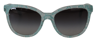Dolce & Gabbana Blue Lace Acetate Crystal Round Dg4190 Sunglasses In Blue