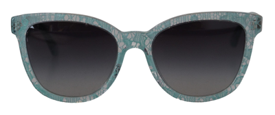 Shop Dolce & Gabbana Blue Lace Crystal Acetate Butterfly Dg4190 Sunglasses