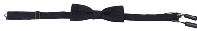 Shop Dolce & Gabbana Blue Pattern Silk Adjustable Neck Papillon Bow Tie