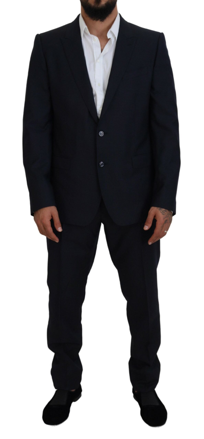 Shop Dolce & Gabbana Blue Single Breasted 2 Piece Martini Suit