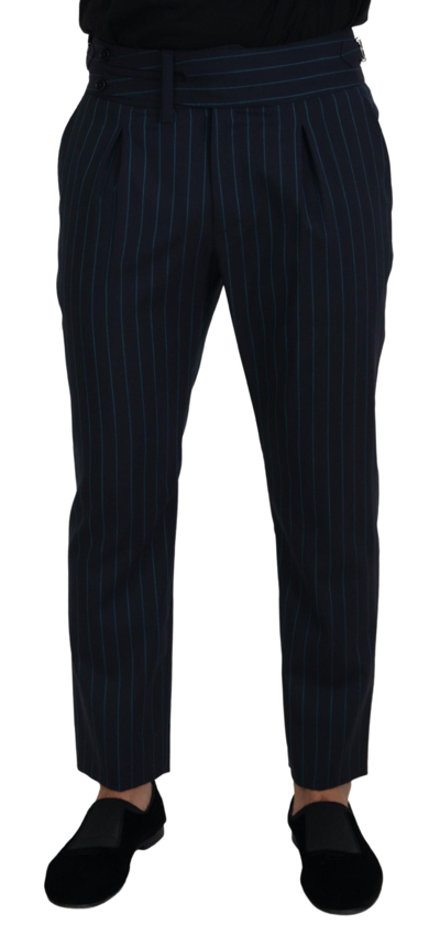 Shop Dolce & Gabbana Blue Striped  Formal Pants